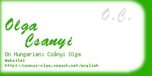 olga csanyi business card